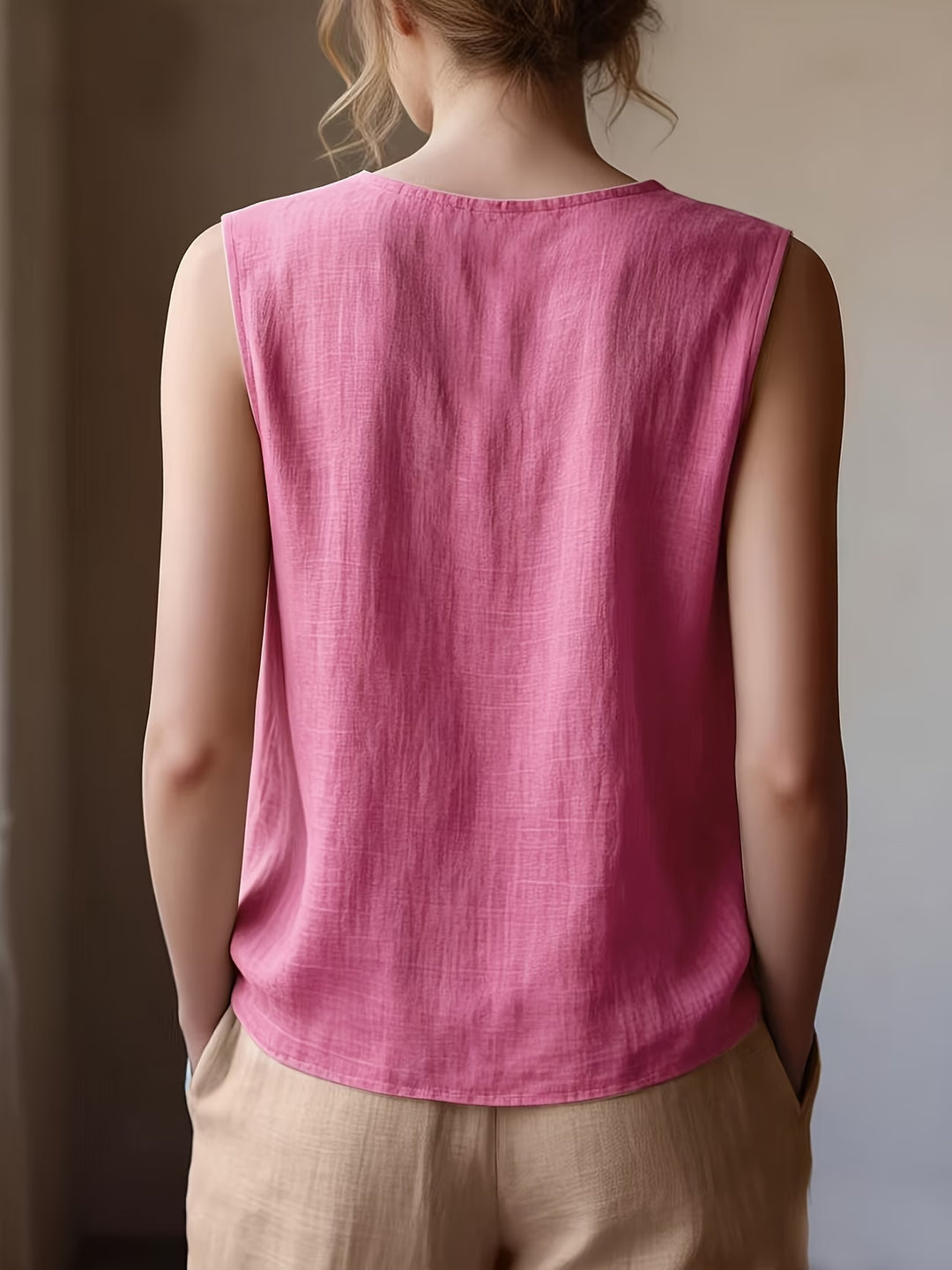 Safiya - Sleeveless Ruffle Neck Blouse