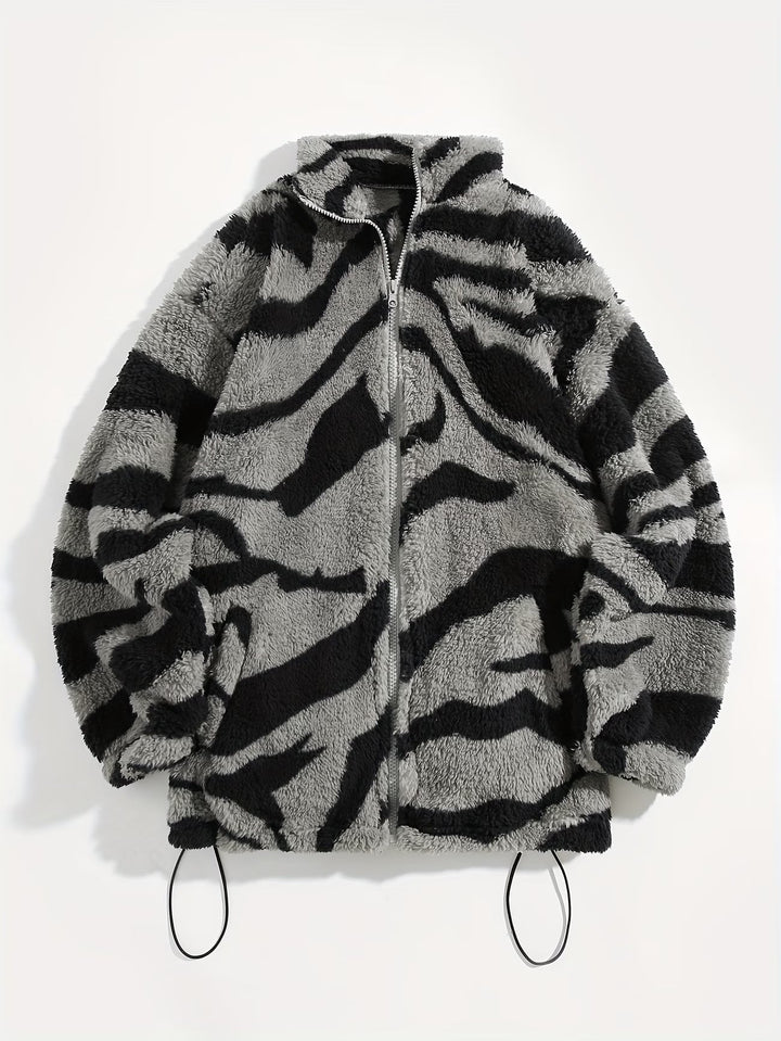 Anelalina - Long Sleeve Geometric Print Jacket