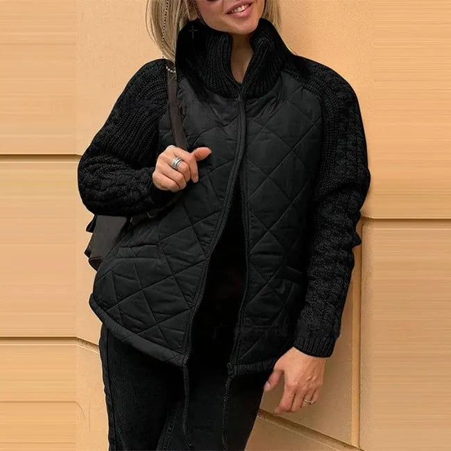 Karoliina - Knitted Patchwork Down Jacket
