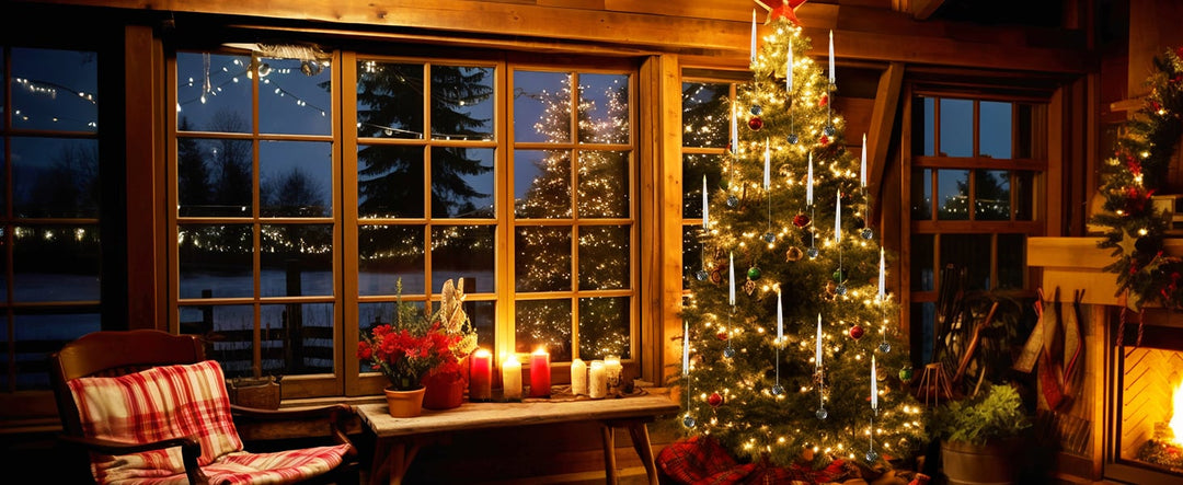 TreeLume - Christmas Tree Led Candles With Crystal Ball Hook