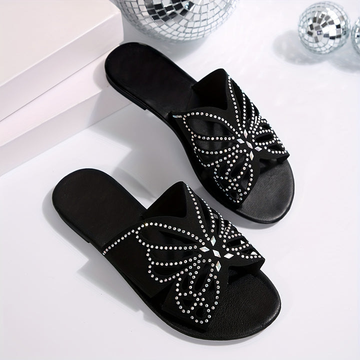 Trishia - Butterfly Pattern Flat Sandal