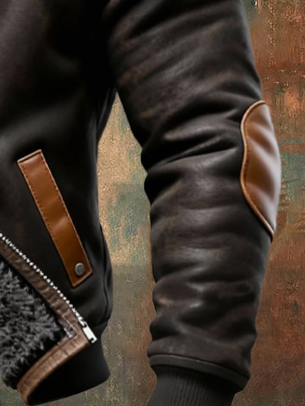 Pessina - Elegant Leather Hoodie Jacket With Long Sleeve