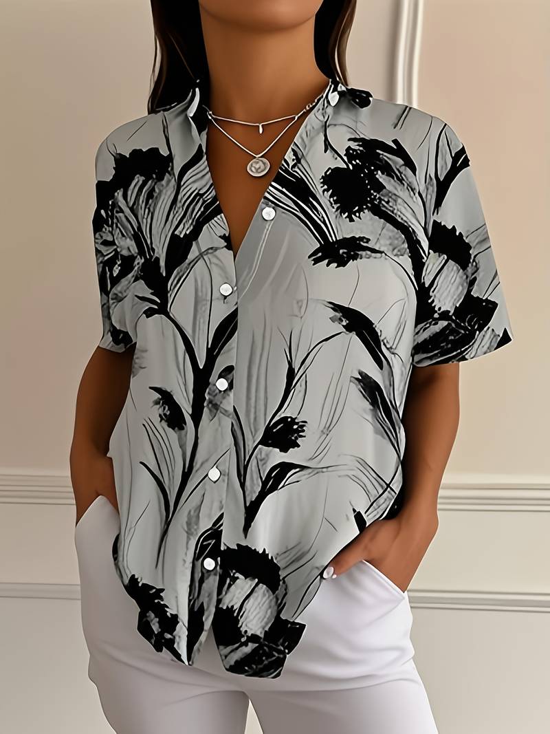 Ayalit - Fashionable Short Sleeve Printed Shirt