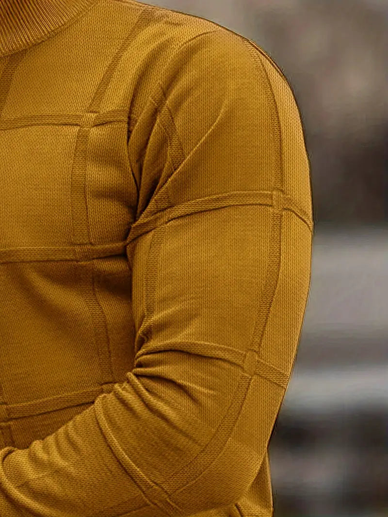 Nunzio - Comfortable Knitted Mock Neck Sweater