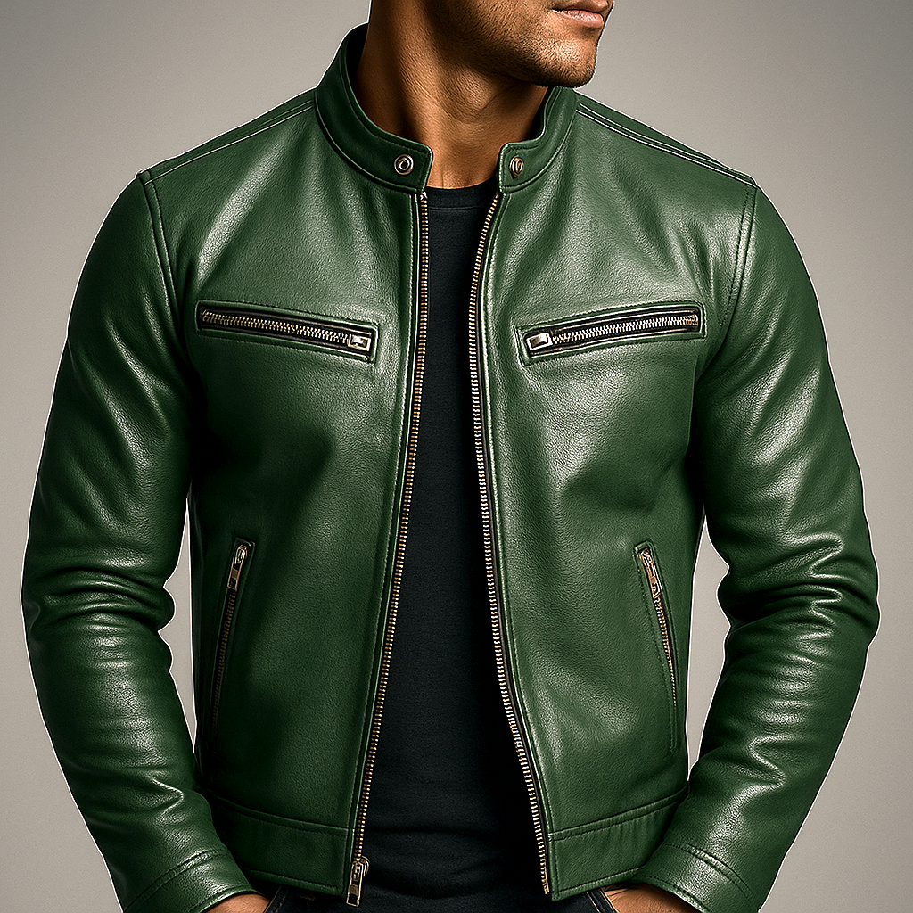 Jaromir - Vintage Leather Jacket With Zipper