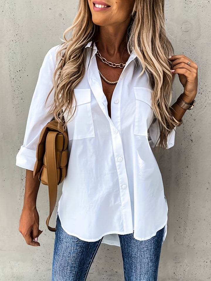 Aziza - Classic Long Sleeve Shirt With Button