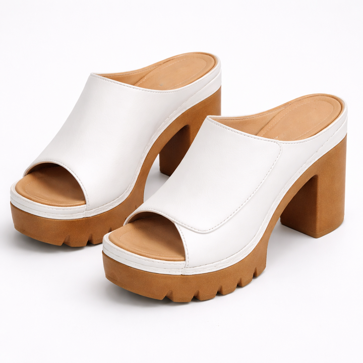Nicolien - Open Toe Chunky Heel Sandals