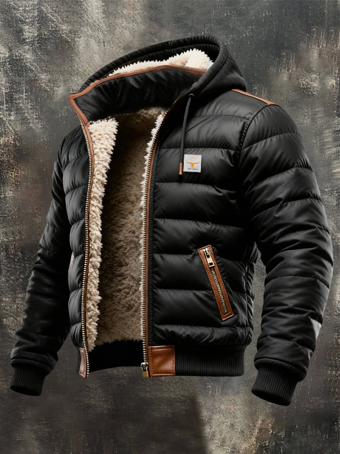 Mikhail - Quilted Hooded Jacket With Zipper