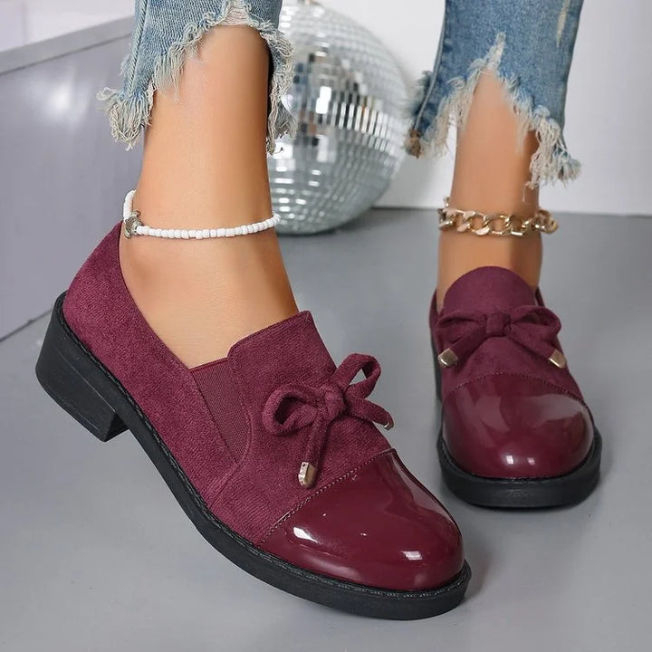 Azahra - Elegant Slip-On Loafers With Bow