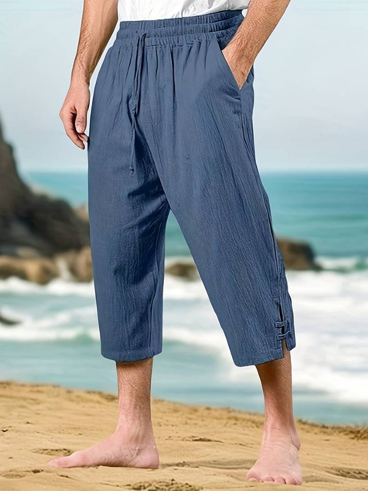 Eksteen - Casual Linen Pants With Multi-Pocket