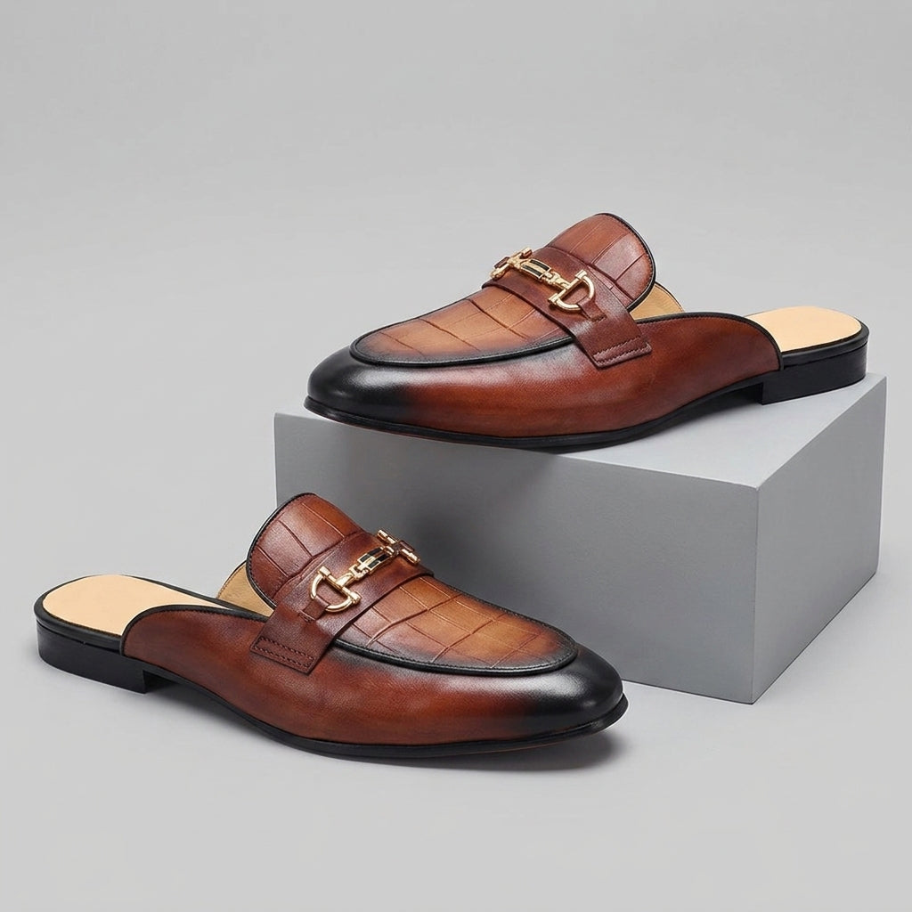 Idris - Backless Leather Shoes