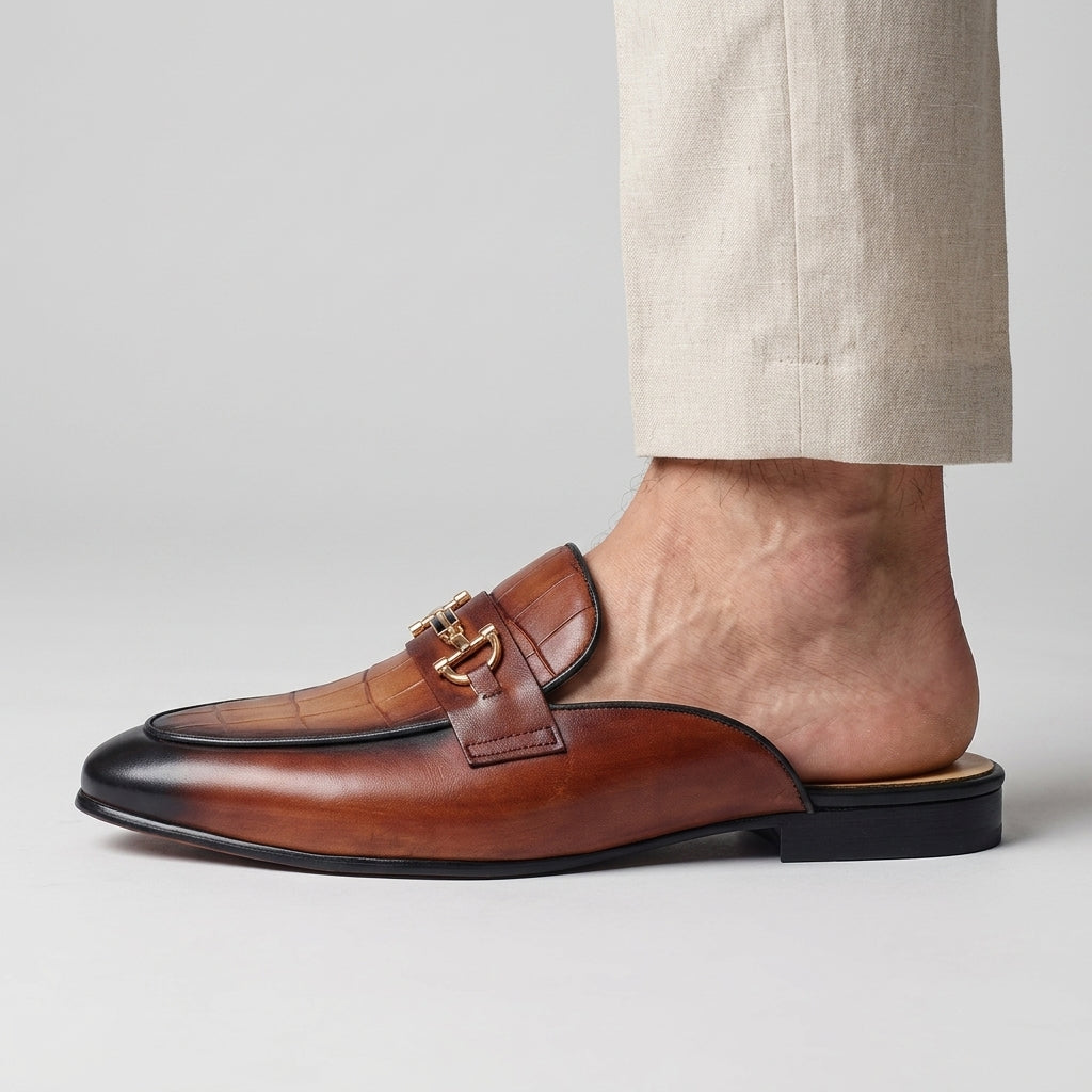 Idris - Backless Leather Shoes
