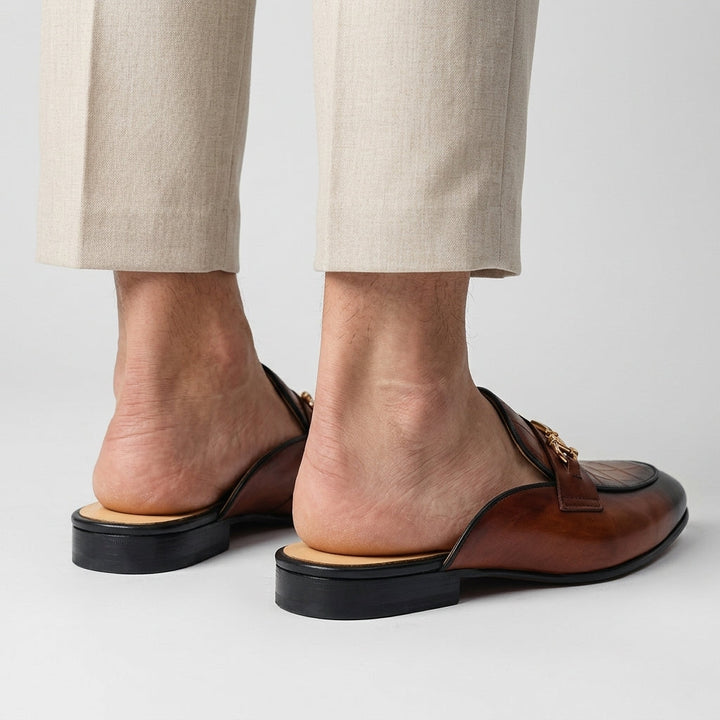Idris - Backless Leather Shoes