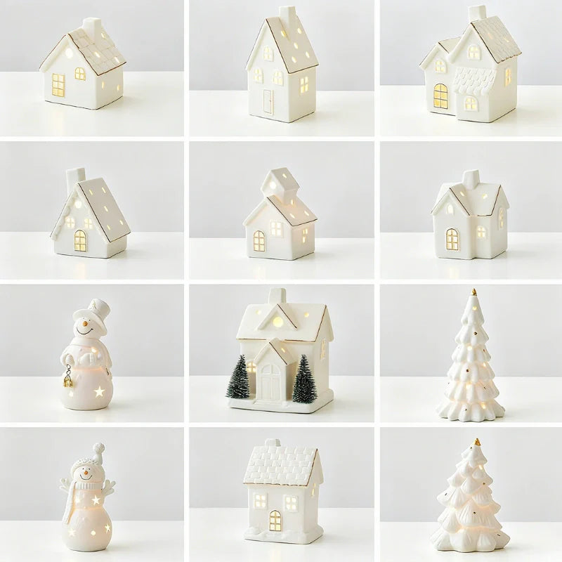 SnowLume - Ceramic Christmas Village LED Décor Set