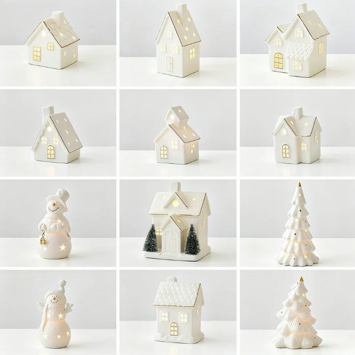 SnowLume - Ceramic Christmas Village LED Décor Set