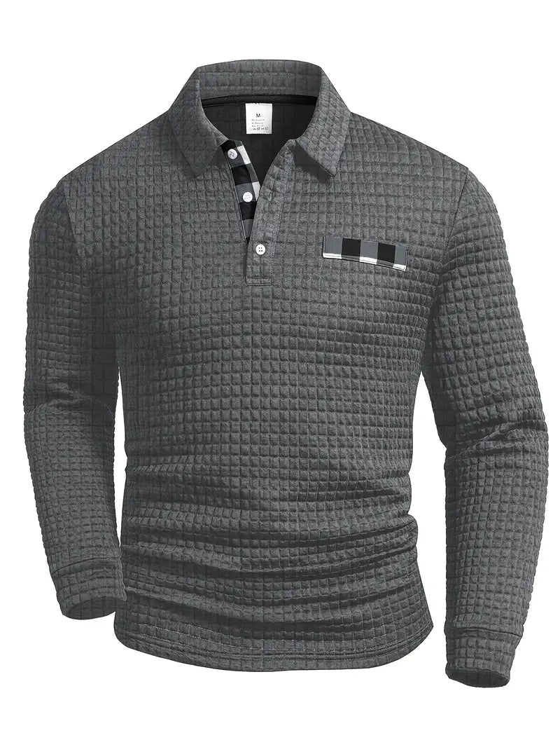 Hughes - Casual Thick Knit Button-Up Shirt