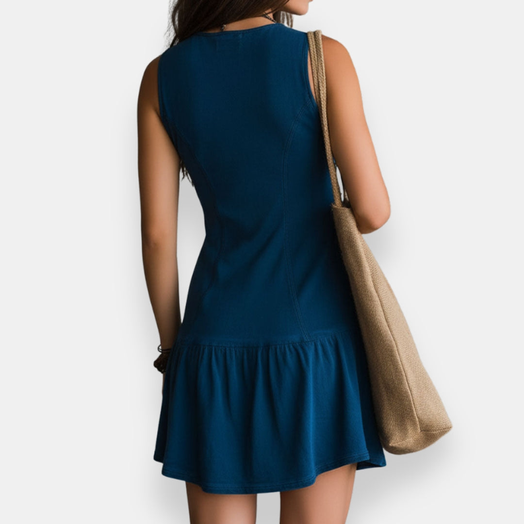 Zynnia - Bohemian Button-Down Mini Dress