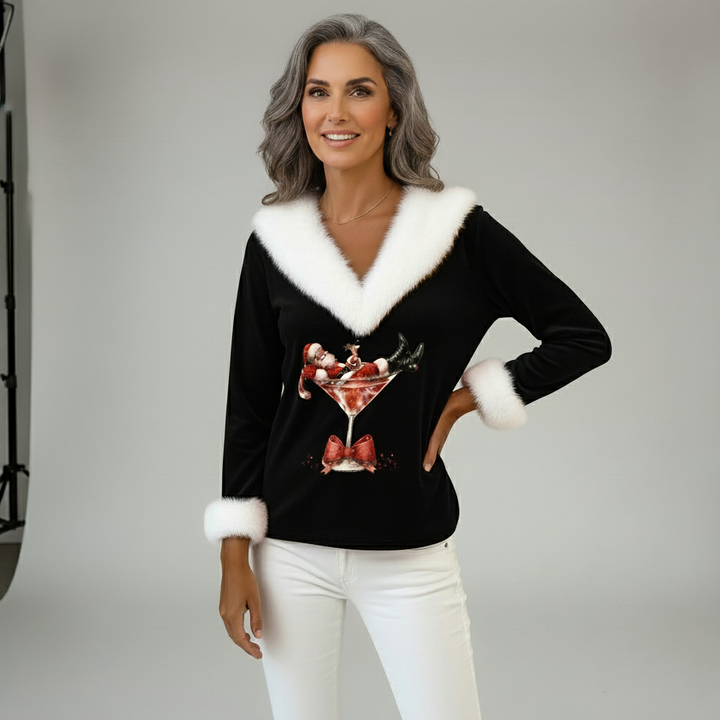 Uliana - Christmas Blouse with V-Neck