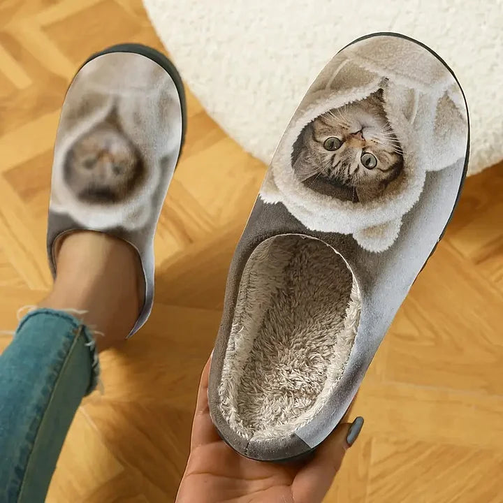 Ceashalink - Cozy 3D Cat Face Slip-On Slippers