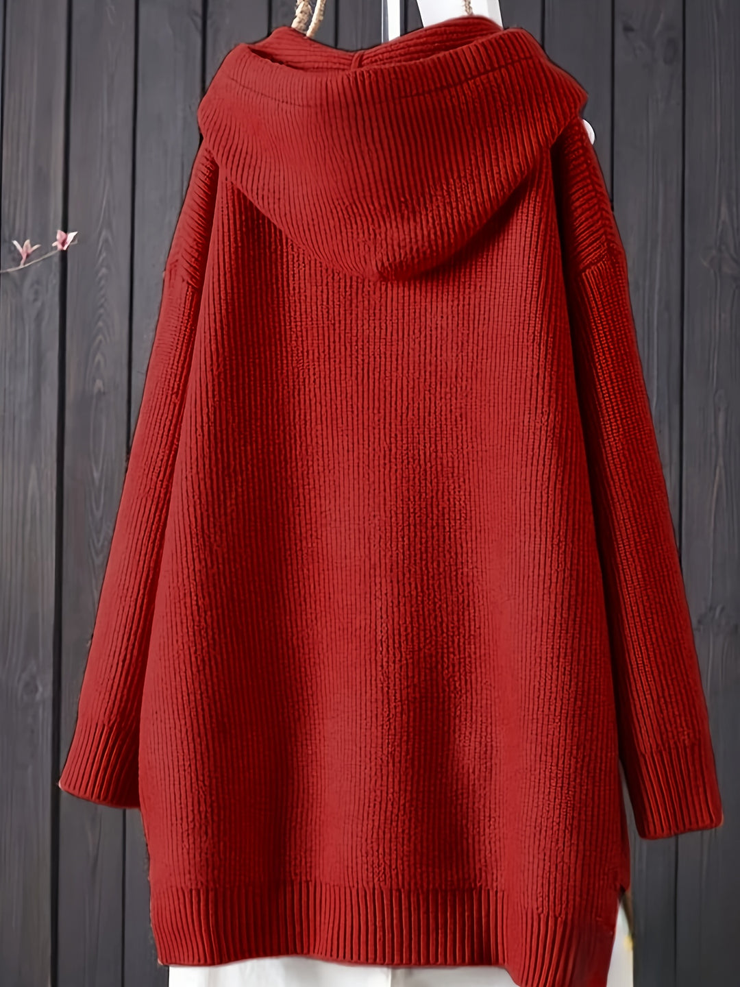 Genivee - Casual Long Sleeve Knitted Hoodie