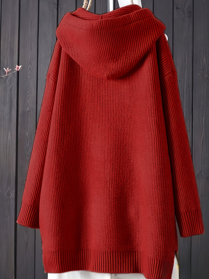 Genivee - Casual Long Sleeve Knitted Hoodie