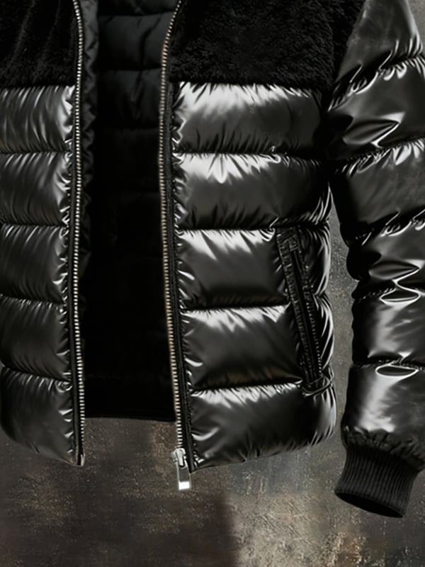 Maignan - Retro Warm Plush Patchwork Outdoor Jacket