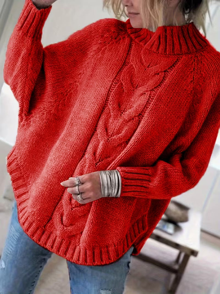 Elysaula - Turtleneck Sweater with Batwing Sleeves