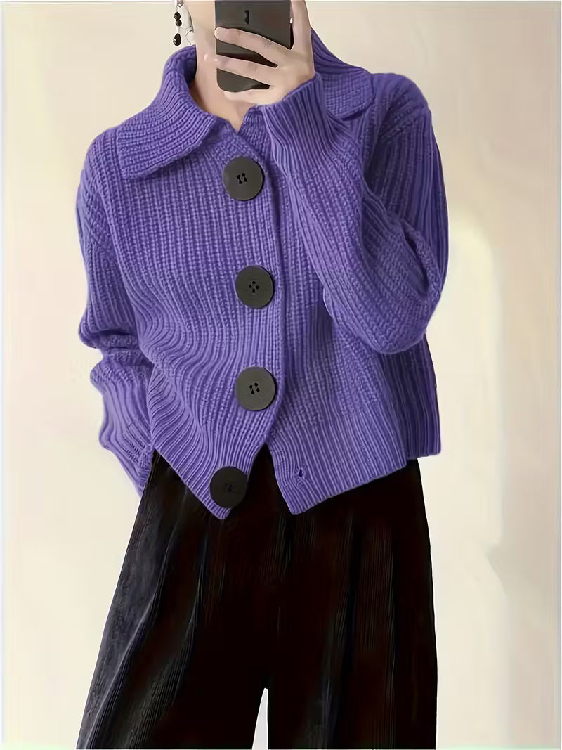 Agnetha - Knitted Sweater With Large Buttons
