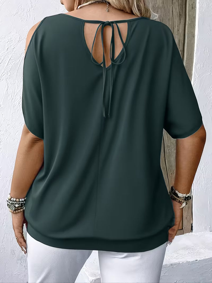 Liris - Off-Shoulder Tie-Back Print Top