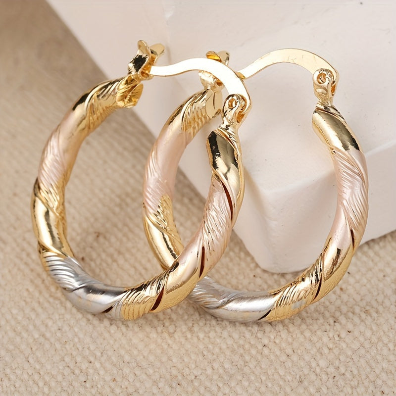 Kysha - Contrasting Round Hoop Earrings