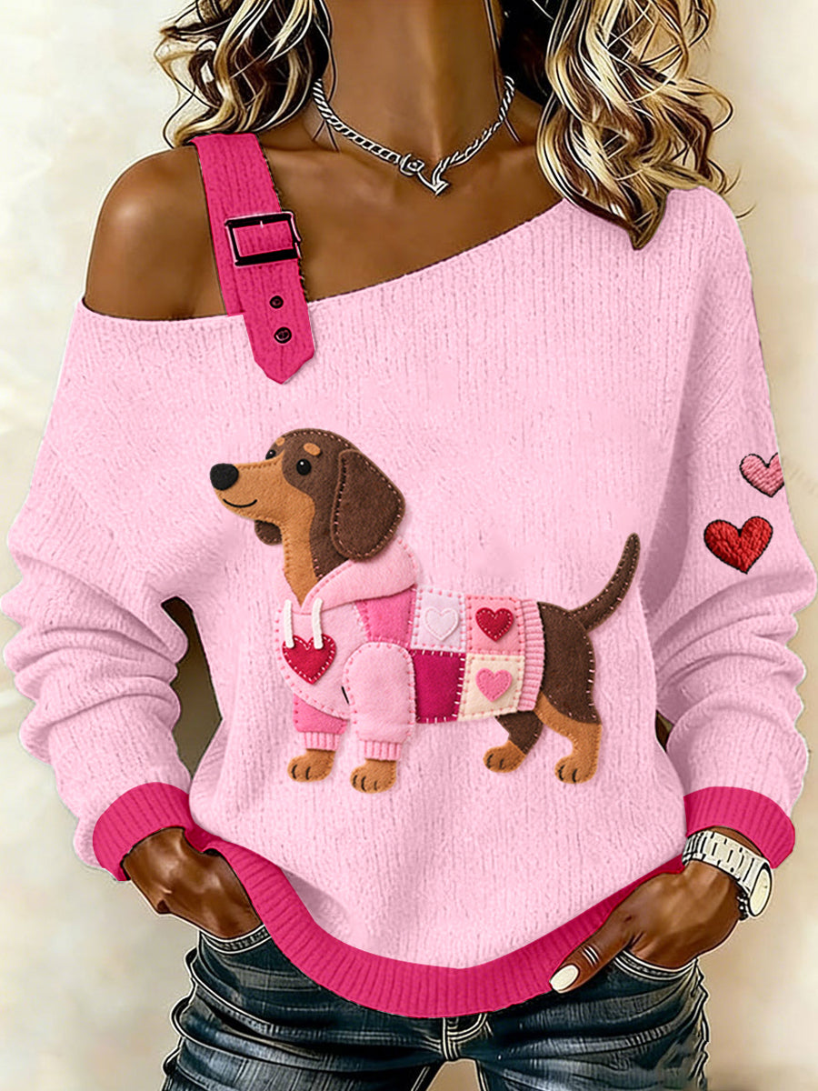 Nahlina - Valentine's Day Inspired Dachshund Knit Top