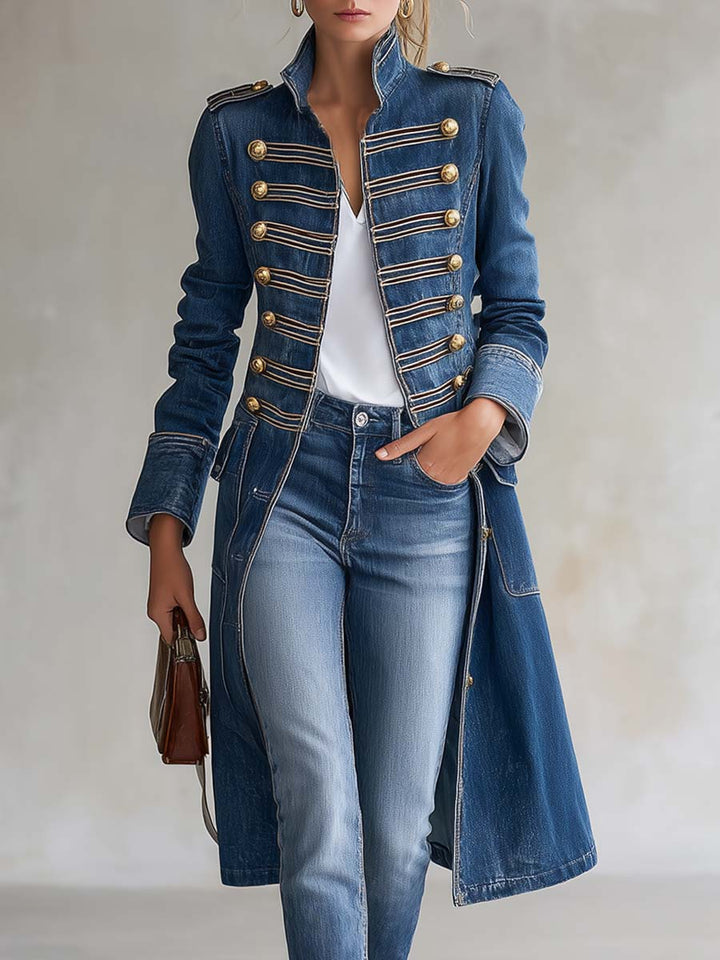 Soleeaessa - Long Sleeve Coat With Stand Collar