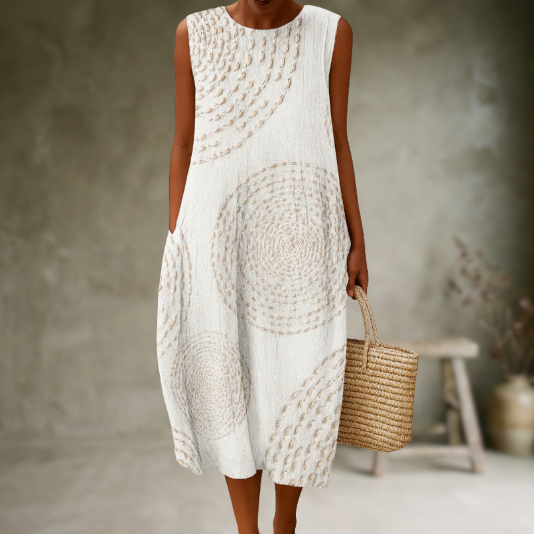 Natia - Sleeveless Cotton Midi Dress