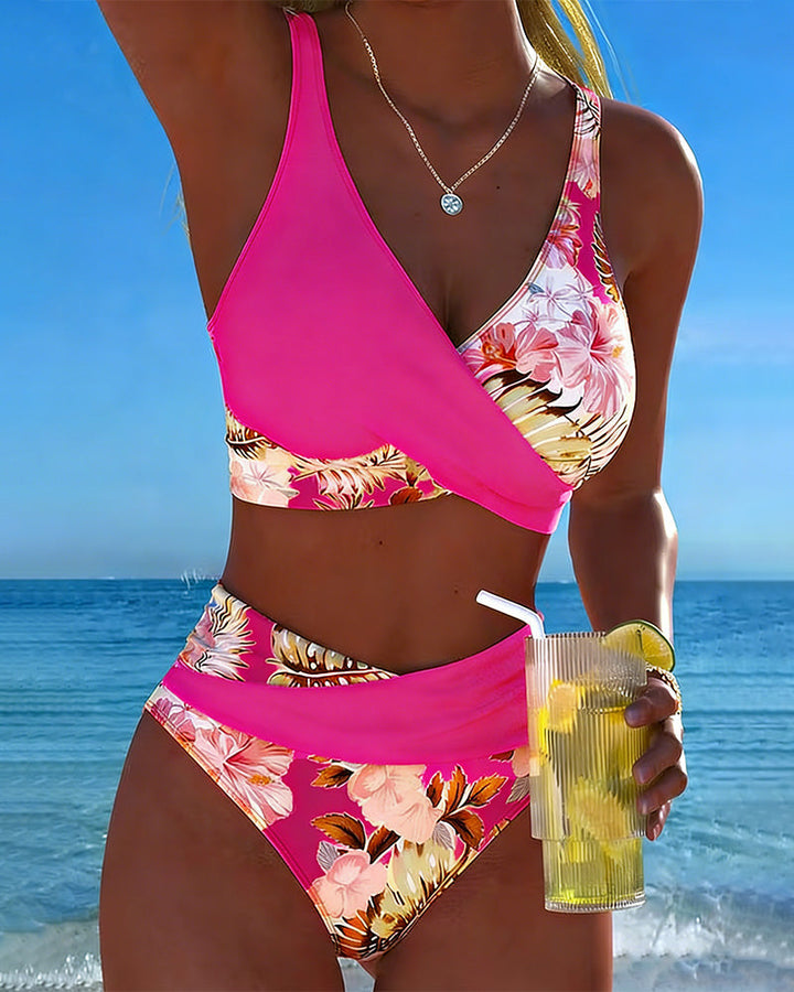 Hinari - Floral High Waisted Bikini Set
