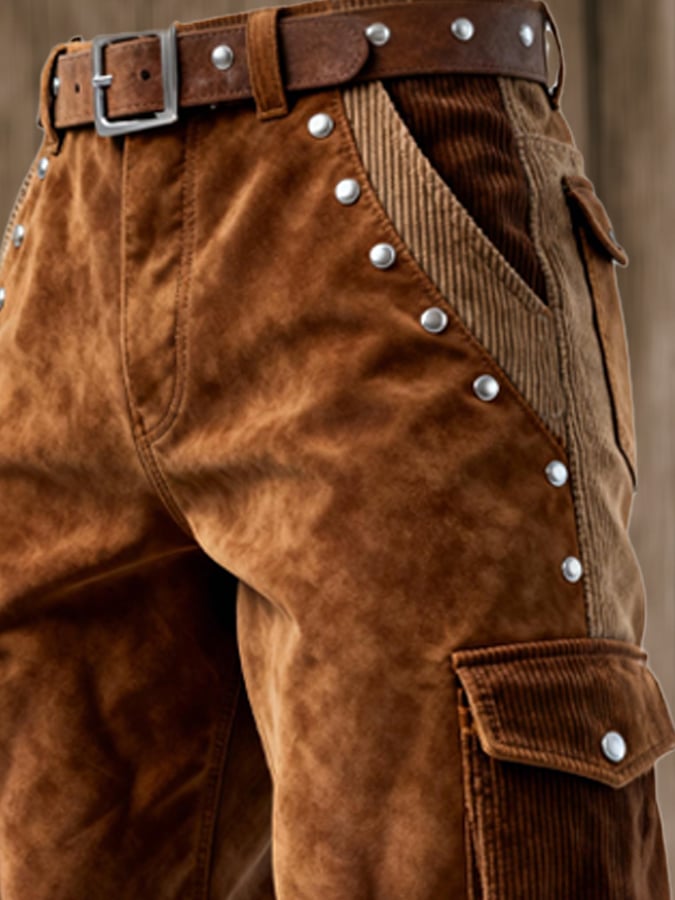 Curran - Vintage Outdoor Adventure Corduroy Stitching Tassel Pant