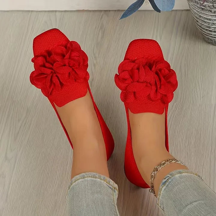 Catriona - Floral Mary Jane Flat Heels