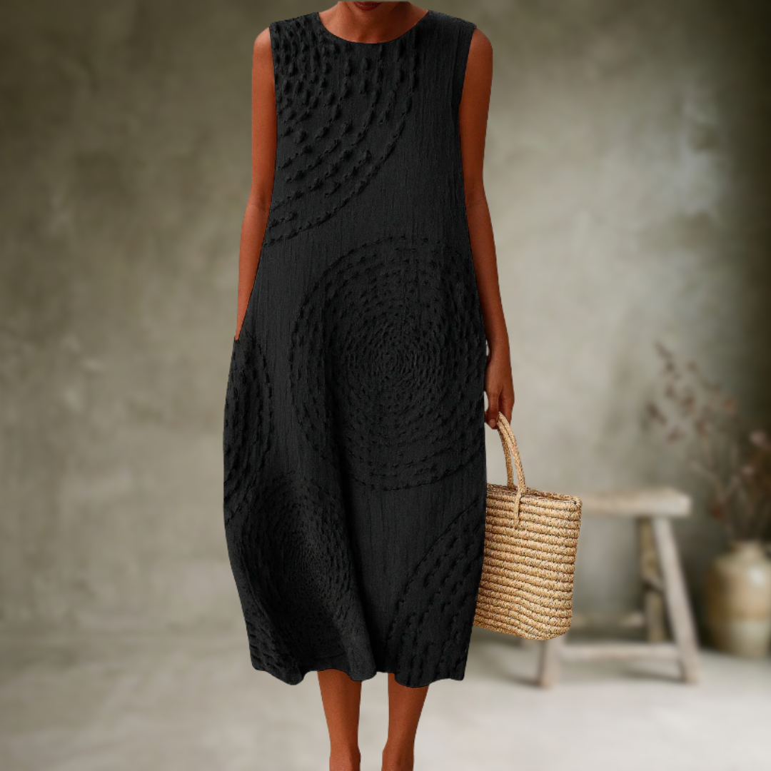 Natia - Sleeveless Cotton Midi Dress
