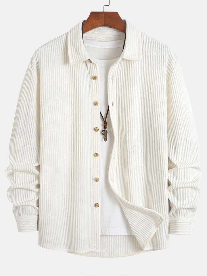 Hadrian - Long Sleeve Shirt With Waffle Texture