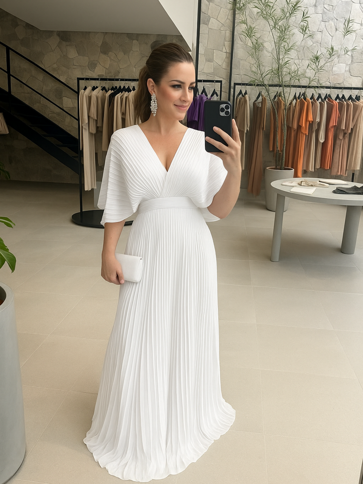 Valerija - Vibrant Pleated Maxi Dress