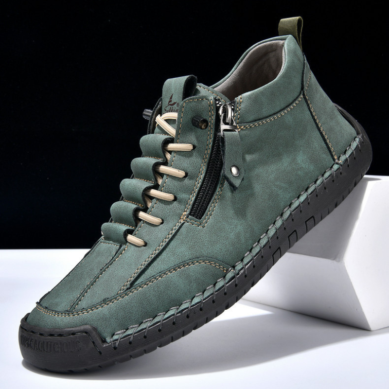 Yuval - Leather Sneakers With Side Zipper