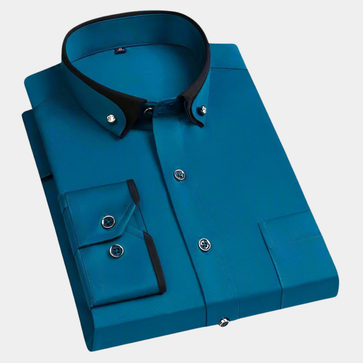 Daarik - Long Sleeve Contrast Collar Dress Shirt