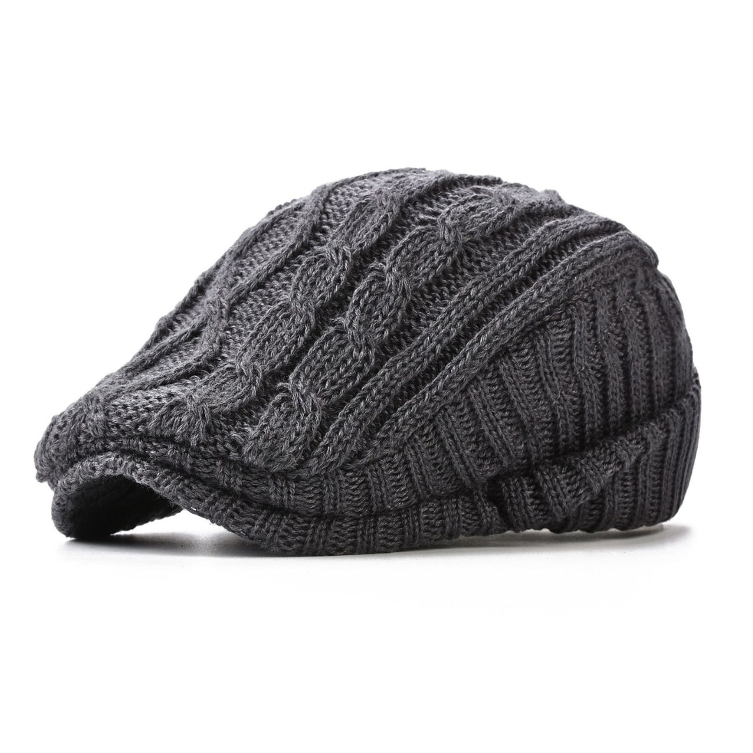 Rubyn - Textured Knit Flat Cap