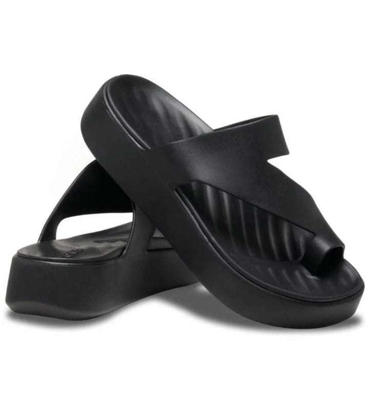 Vlasta - Cushioned Platform Slide Sandals With Toe Loop