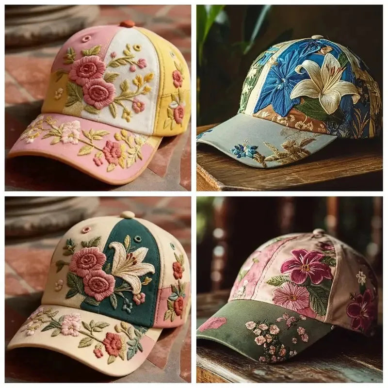 Virinia - Embroidered Floral Cap