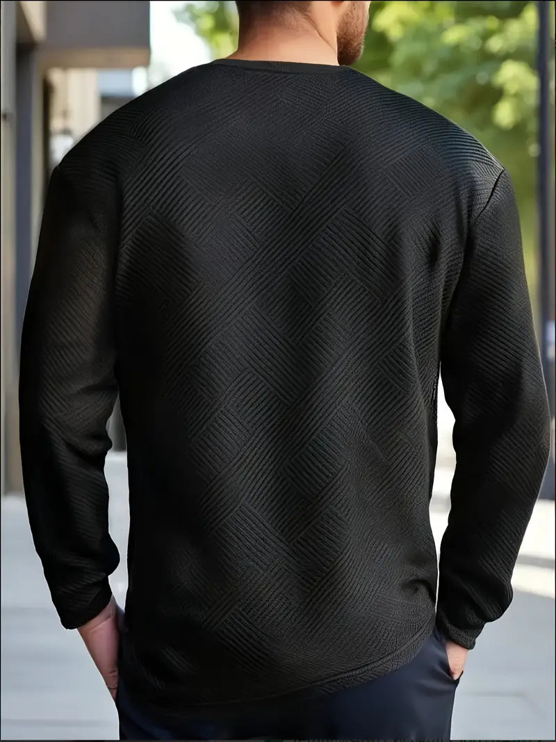 Malinga - Casual Geometric Pattern Sweatshirt With Long Sleeve