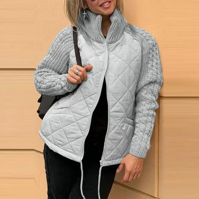 Karoliina - Knitted Patchwork Down Jacket