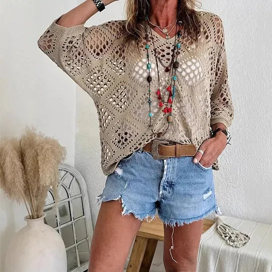 Raissa - Knitted V‐Neck Top