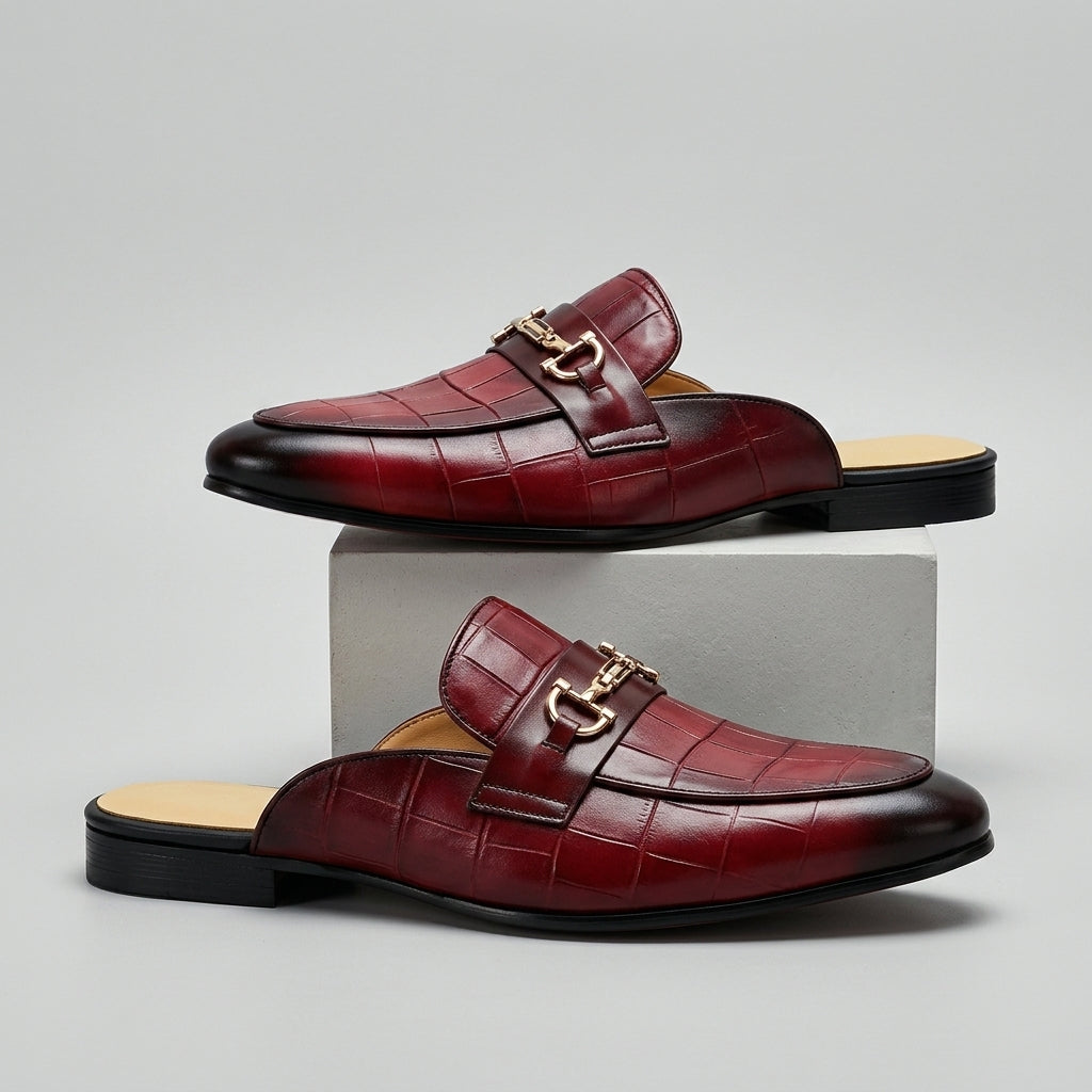 Idris - Backless Leather Shoes