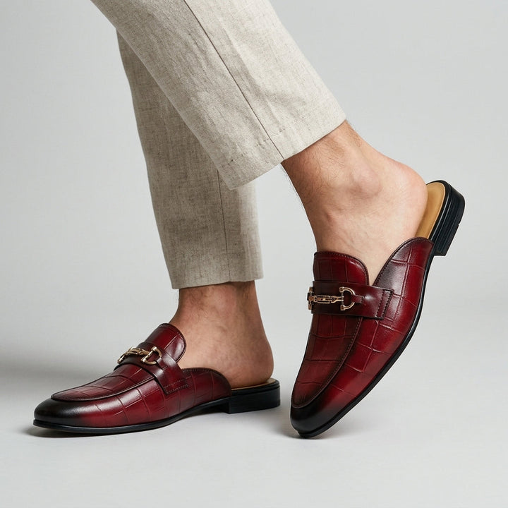 Idris - Backless Leather Shoes