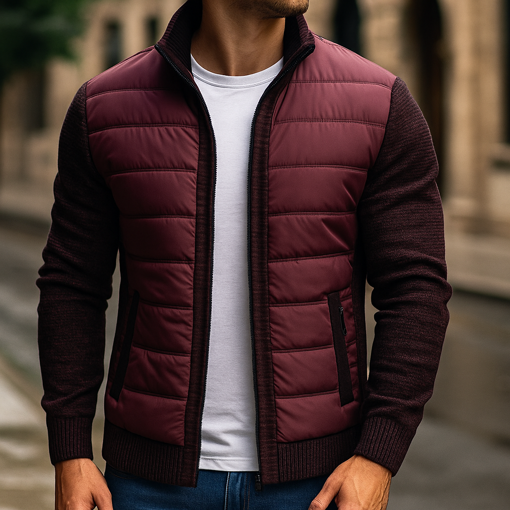 Celenna - Padded Jacket With Knit Sleeves